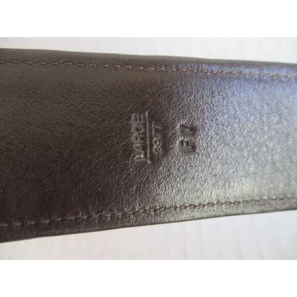 *COACH Brown Tan Belt Small Canvas LOGO D-Ring Silver Buckle - Large - Picture 5 of 7